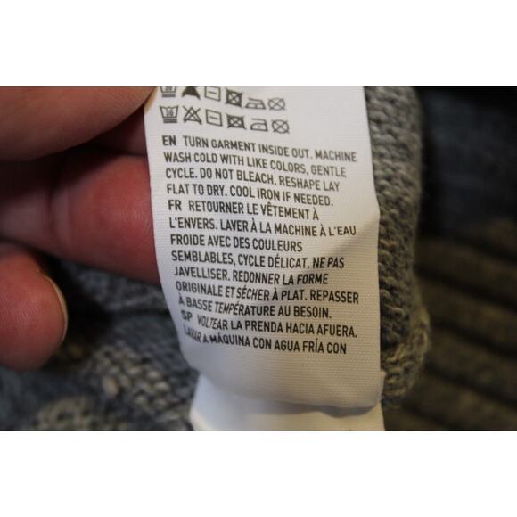 American Eagle Men's XXL Gray Color Block 1/4 Button Mock Neck Sweater Pullover - Picture 6 of 13